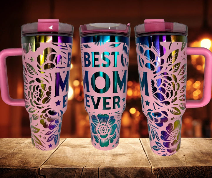 40oz Rainbow Plated Stainless Steel Tumbler Blanks and Design Options